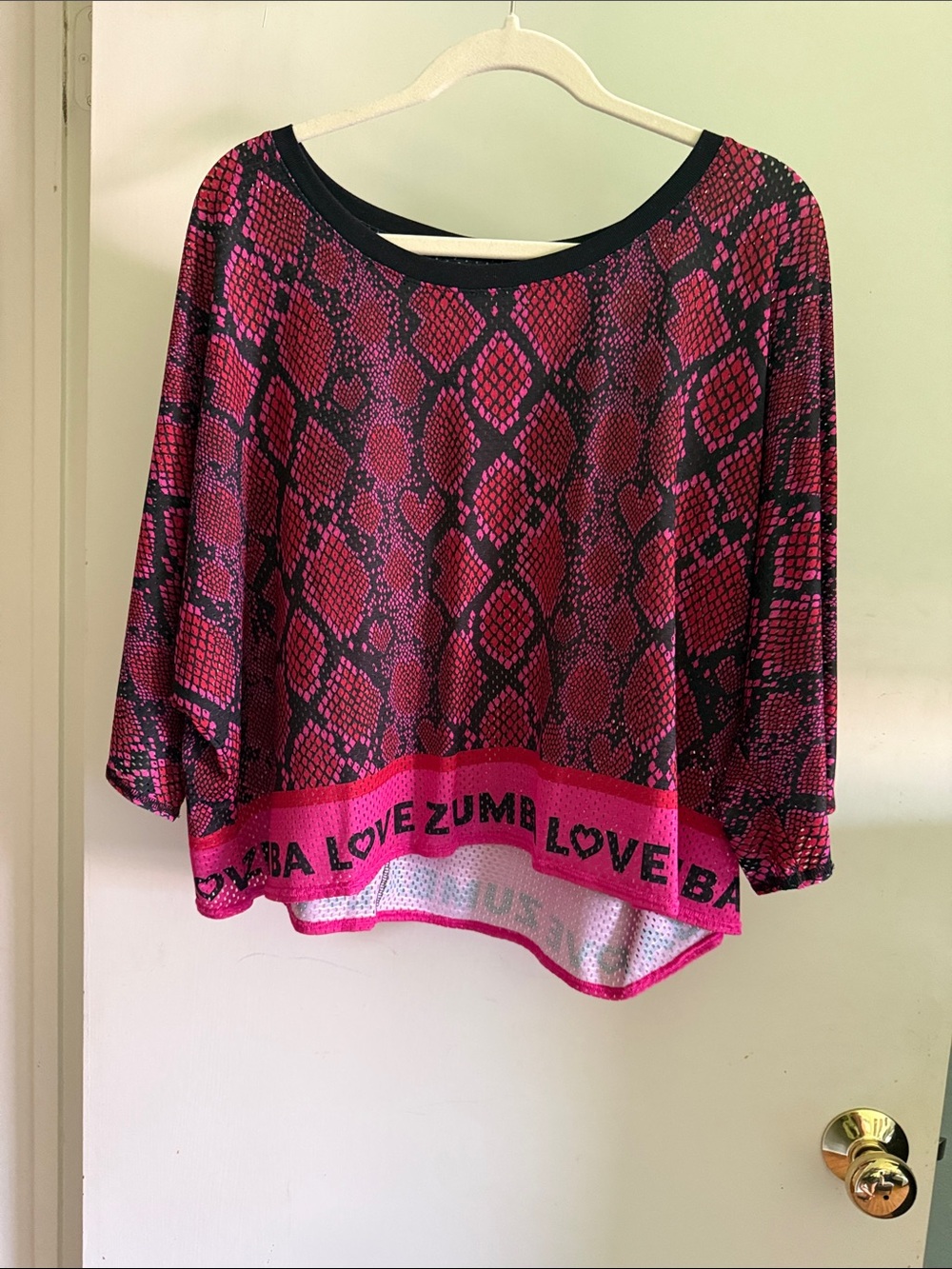 Zumba Fitness Pink & Black Snake-Print Women's Pullover